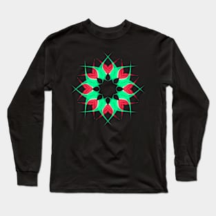 Red and green mandala Long Sleeve T-Shirt